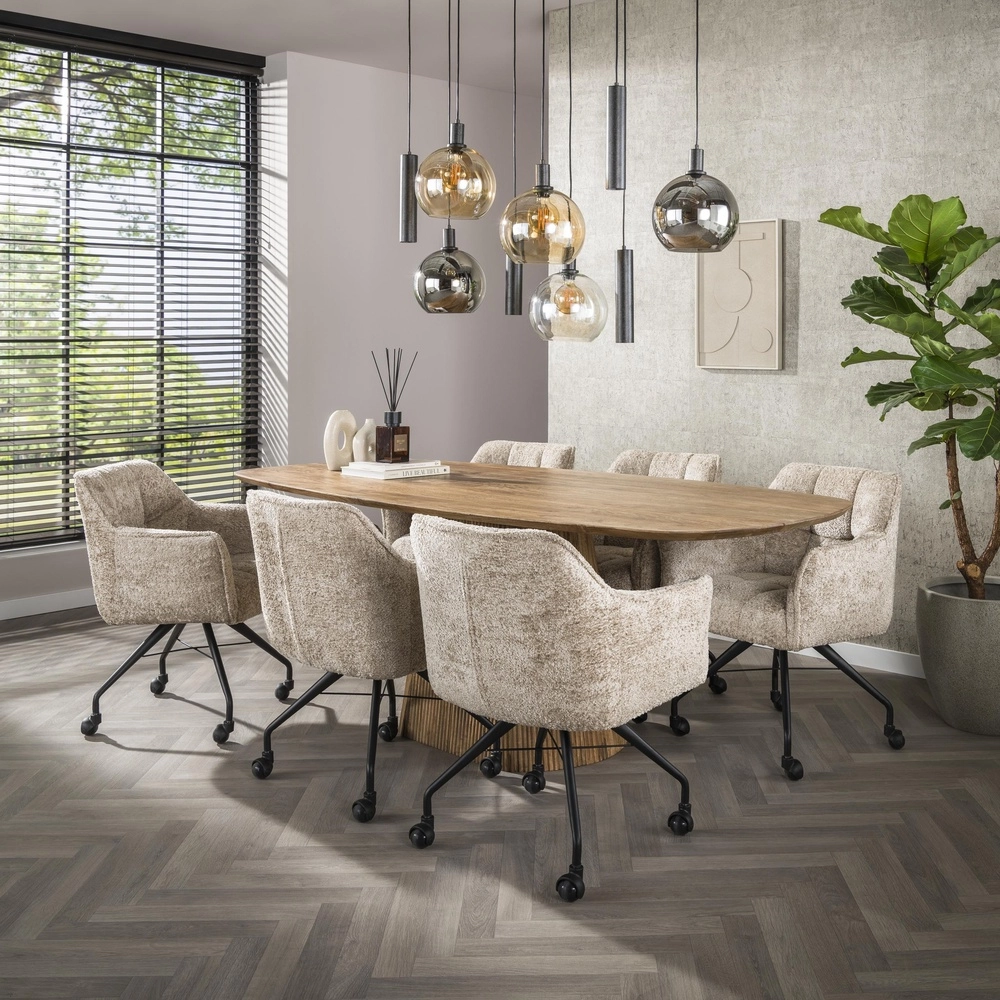 Esstisch-Pendellampe Sfera mit farbigen Glaskugeln und Anhängern Lyora 8716803512405