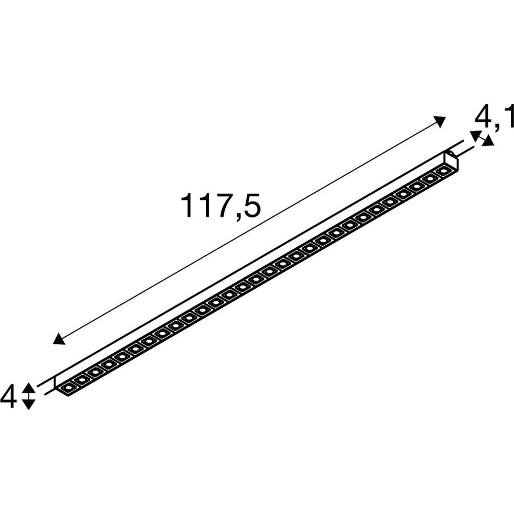 Schienenhalterung 117,5cm Sight Evo 3-phasig schwarz 3000K SLV 4024163318747