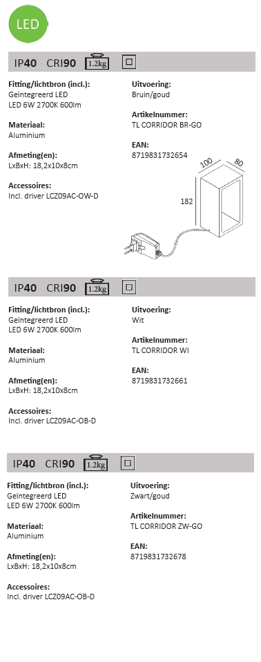 Design Tischlampe Corridor Weiß Artdelight 8719831732661