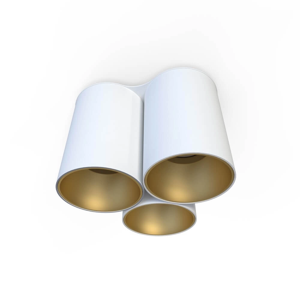 Deckenleuchte mit 3 Leuchten Eye Tone weiß mit gold