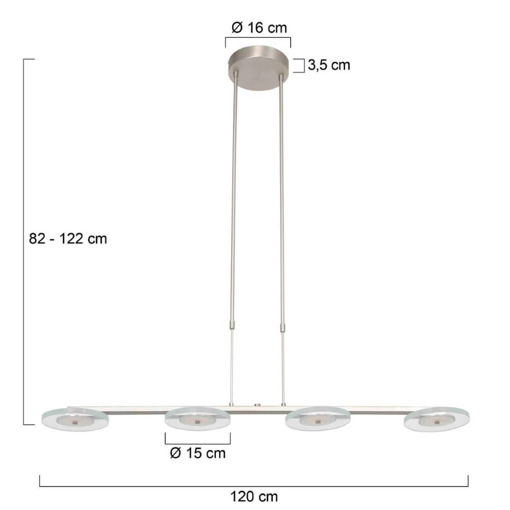 Flexible LED-Hängelampe Soleil Edelstahl Steinhauer 8712746167344