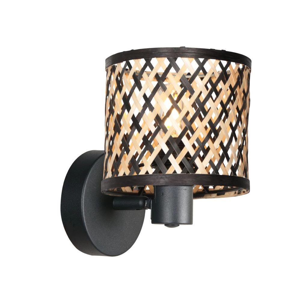 Wandlampe Sumba mit Bambuskappe Ø12 cm