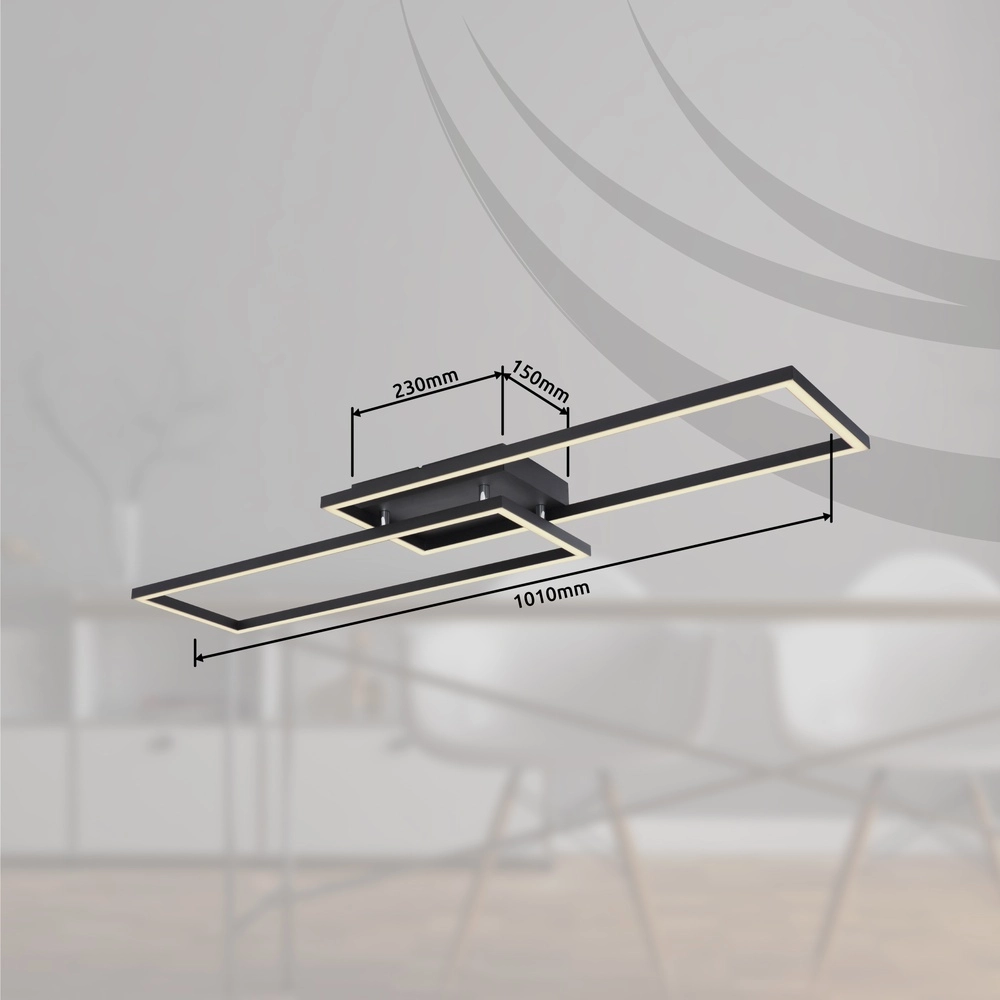 Schwarze Deckenlampe Tatjana Konstruktion Globo 9007371418350