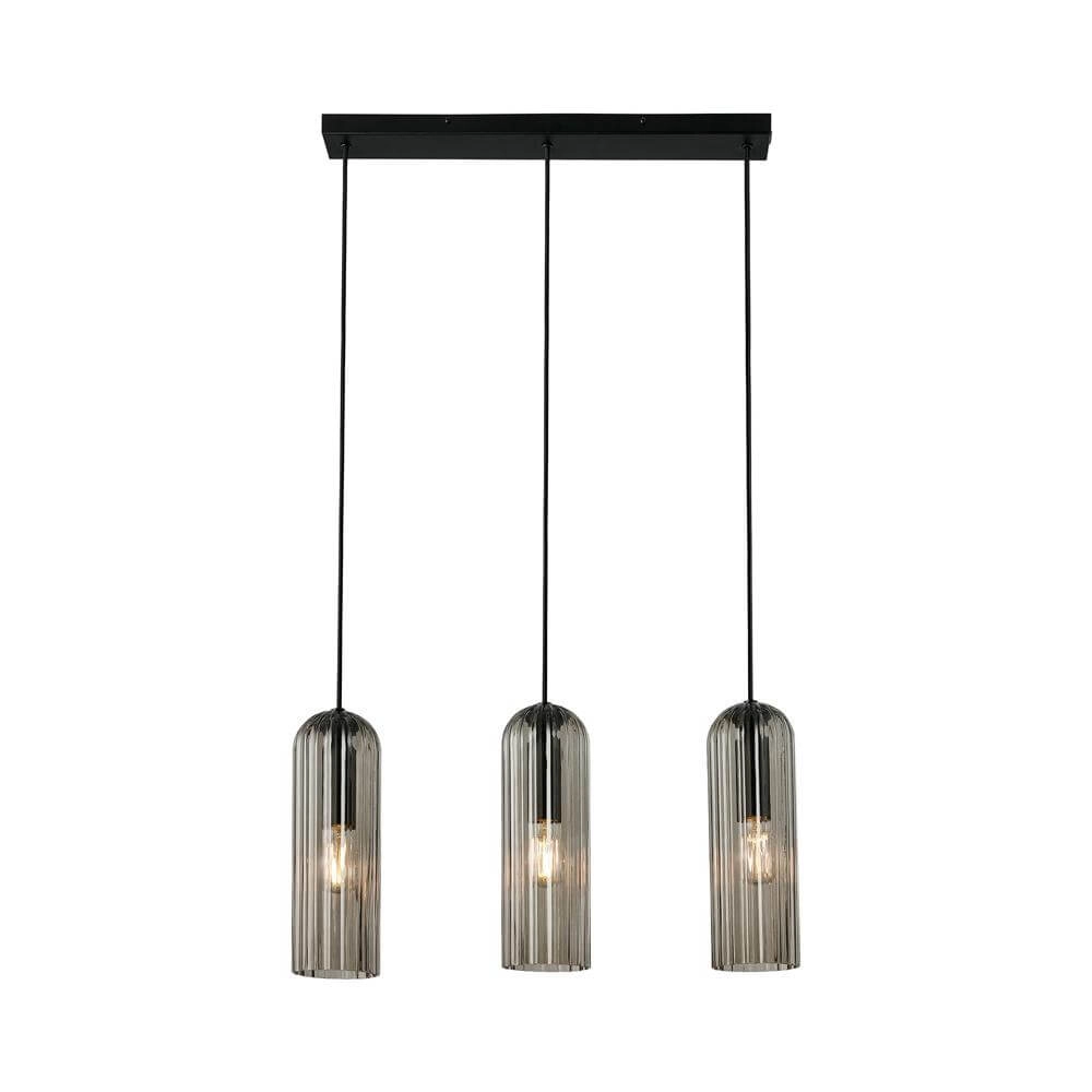 3-flammige Pendelleuchte Miella schwarz mit Rauchglas Nordlux 5704924018626