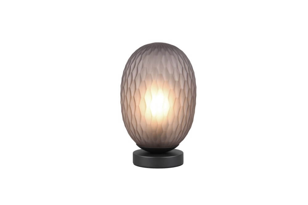 Tischlampe Facette mit geripptem Rauchglas Trio 4017807616859