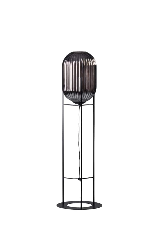 Stehlampe Glamm 136 cm schwarz mit Spiegelglas