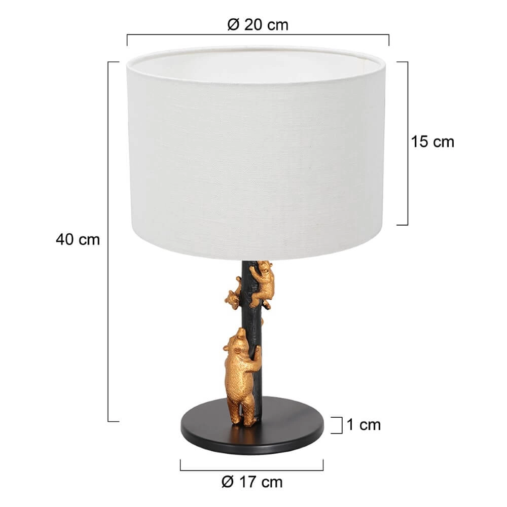 Designer-Tischlampe Animaux mit sandfarbenem Leinenschirm Steinhauer 8712746151886