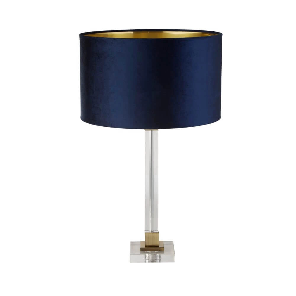 Designer-Tischlampe Scarborough Gold mit Dunkelblau