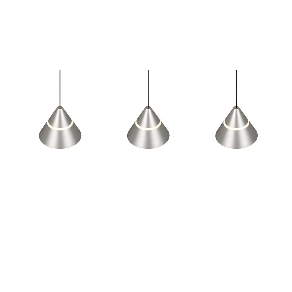 Design-Pendelleuchte Romeo 3-flammiges Nickel Trio 4017807667783