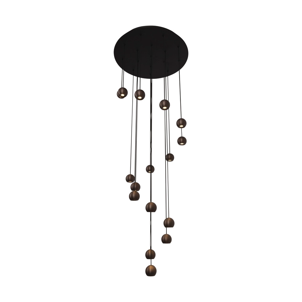 Design vide Pendellampe Montana 16-helles Kaffeebraun Premium by Lucide 5411212680174