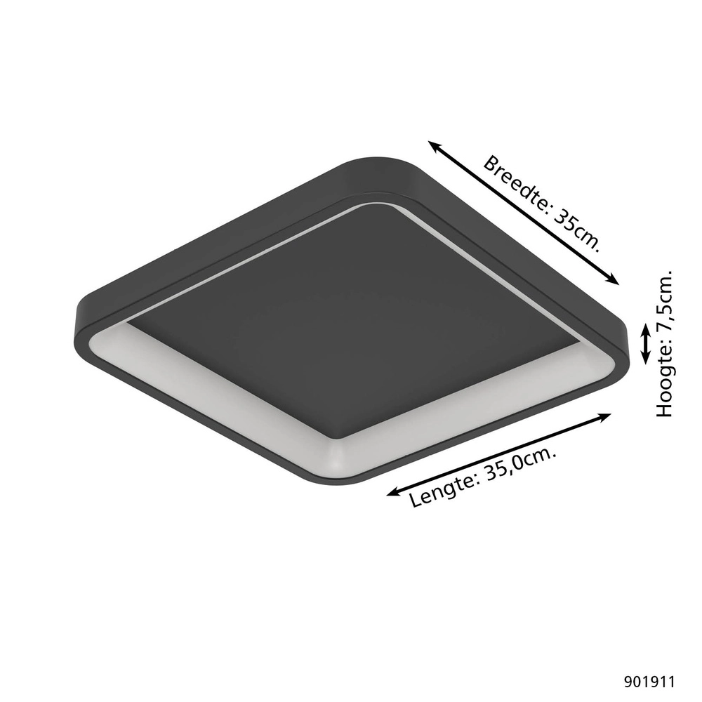 Quadratische Deckenleuchte Loretello-Z Smart Schwarz Eglo 9008606358229