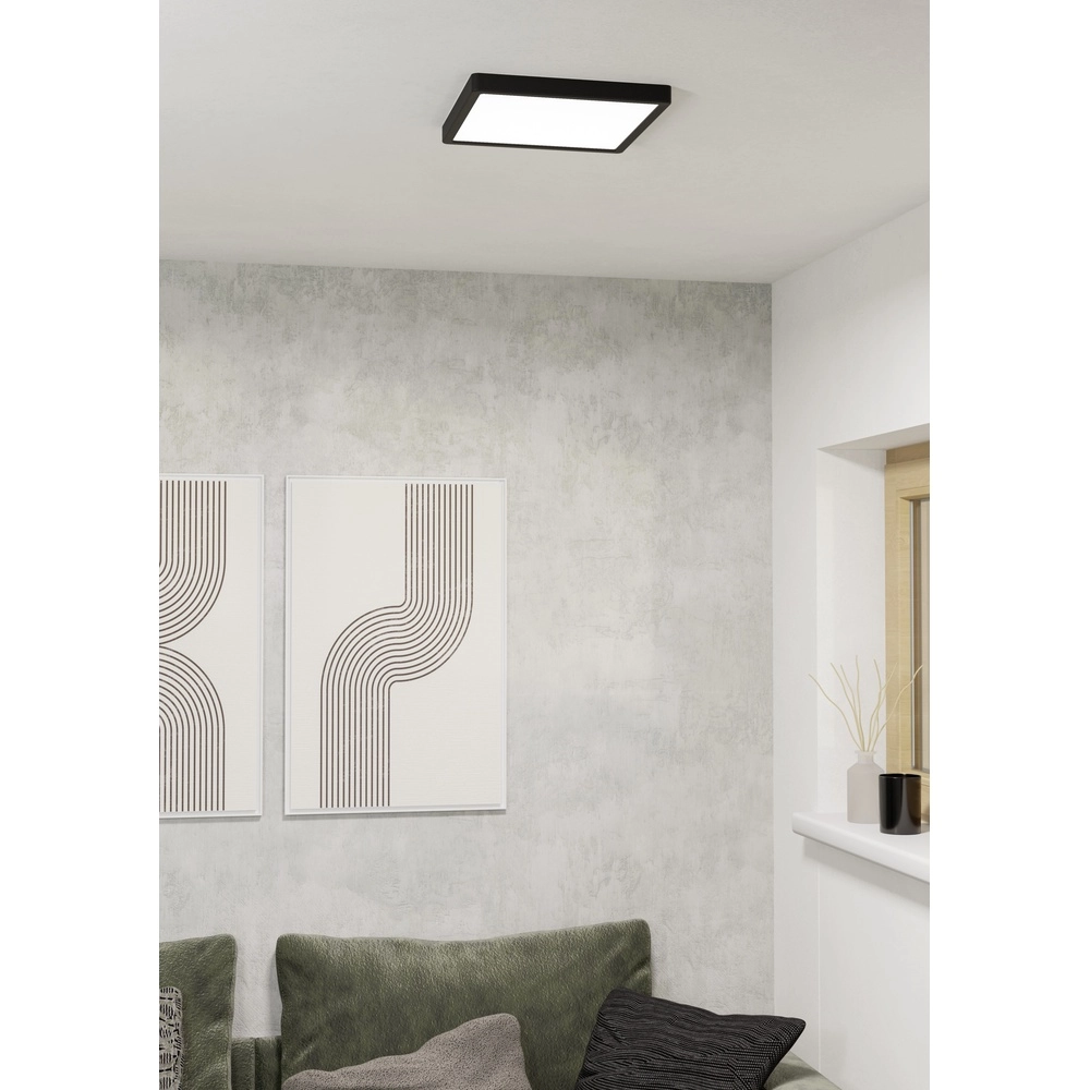 Deckenlicht IP44 Fueva 6-Z Quadrat – Schwarz – 29,5x29,5 cm Eglo 9008606330522