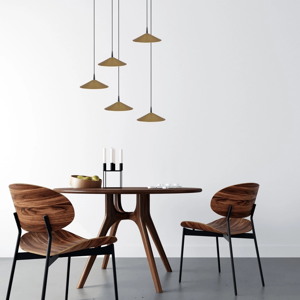 5-Licht Pendellampe Ceppo schwarz mit goldenem Ø 22 cm rund. Masterlight 8718121358734