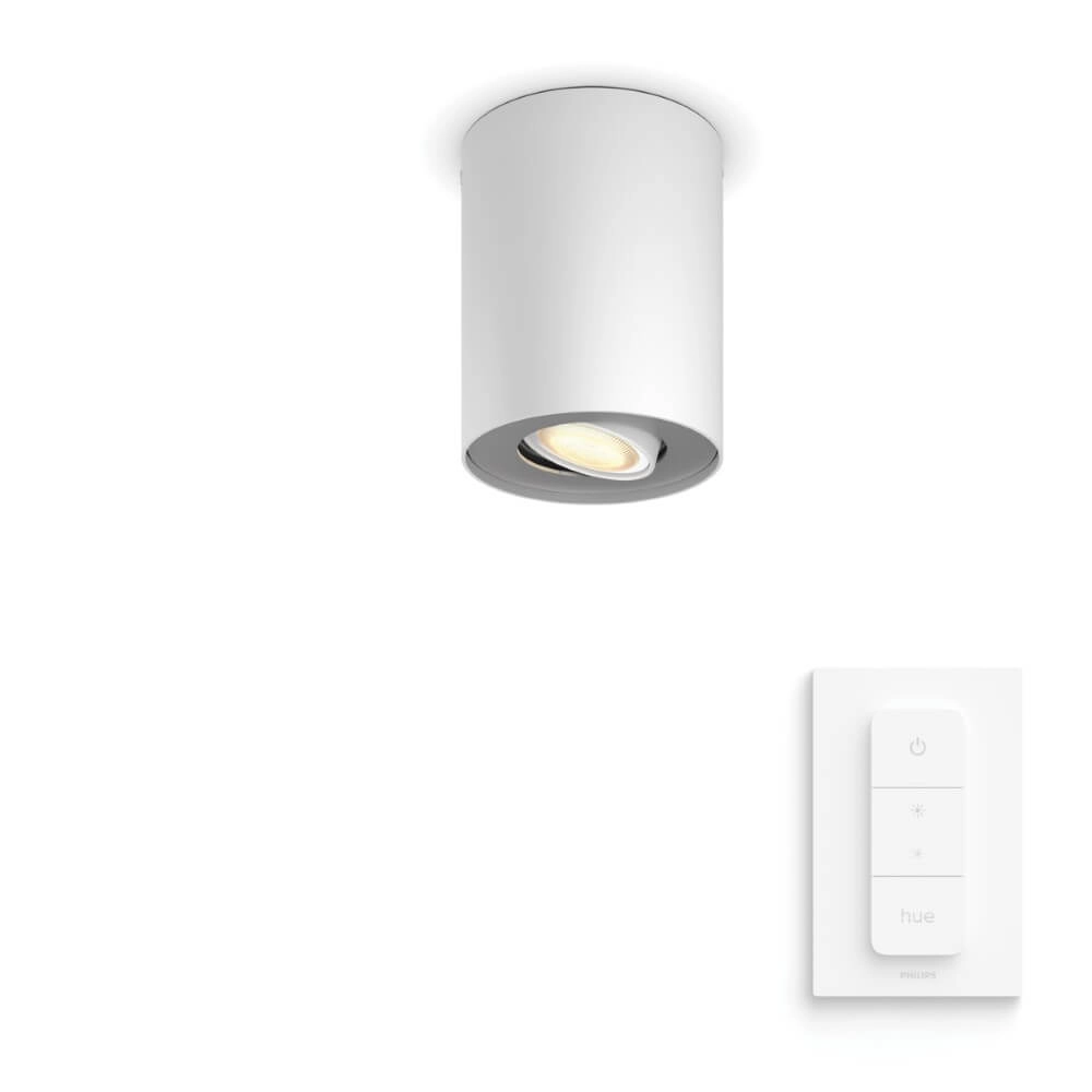 Deckenstrahler Hue Pillar - White Ambiance 1-flammig weiß mit Schalter Philips 8719514338487