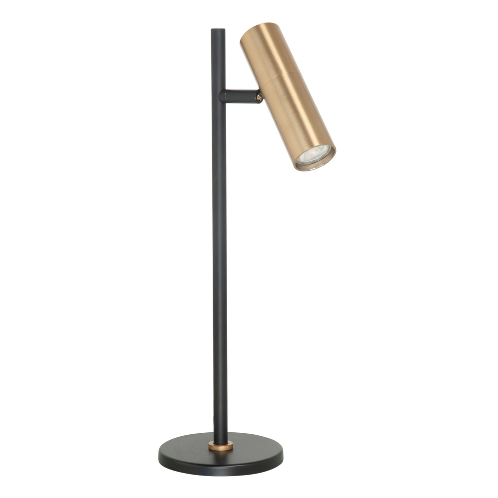 Tischlampe Trend schwarz mit mattem Messing