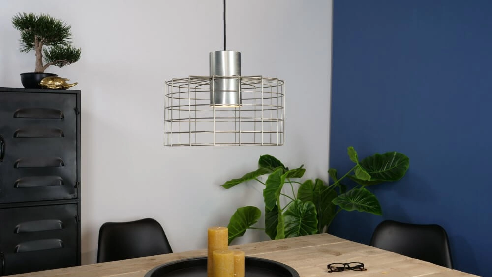 Graue Drahtlampe Milligan Ø 38cm Eglo 9002759436490