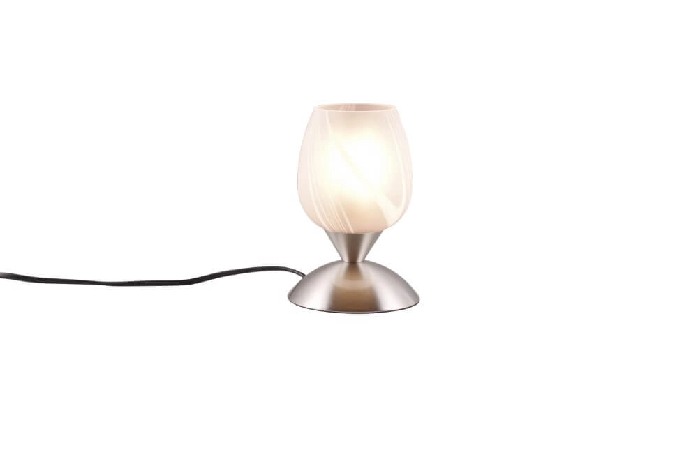 Tischlampe aus Nickel Cup Ii weißes Glas