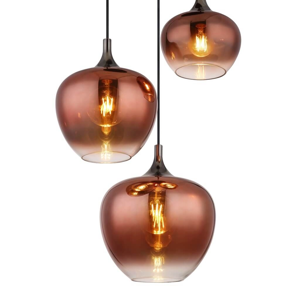 Schwarze Pendelleuchte Maxy mit rotem Glas Ø 48cm Globo 9007371459971