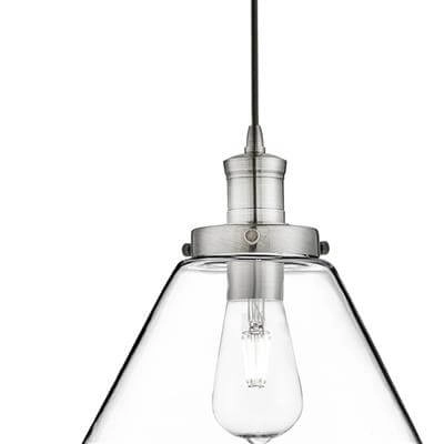 Hängelampe Pyramid Ø 29 cm mattes silber Searchlight 5053423131467