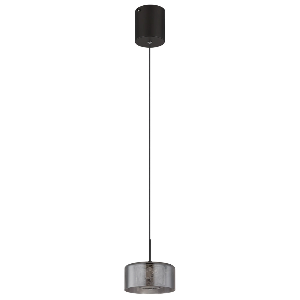 Design-Pendellampe Fogsy Einzelne schwarze mit Rauchglas Globo 9007371450381
