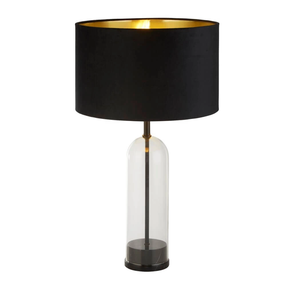 Einzigartige Tischlampe Oxford mit schwarzer Kapuze Searchlight 5053423256641