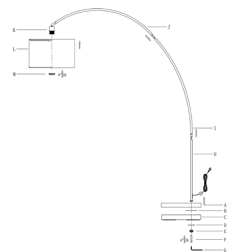 Weiße Bogenlampe Solva Steinhauer 8712746123340
