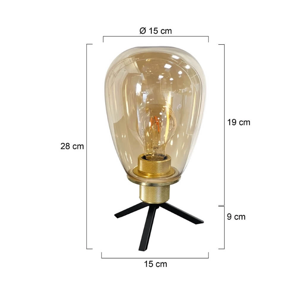 Tischlampe Reflexion Ø 15cm - mit Braunglas Steinhauer 8712746171013