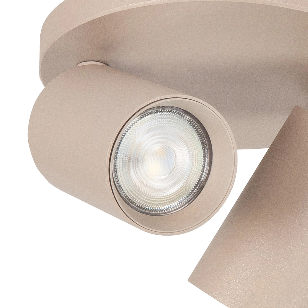 Aufputz-Spot Mila 2-flammig rund sandbraun Highlight 8718379050398