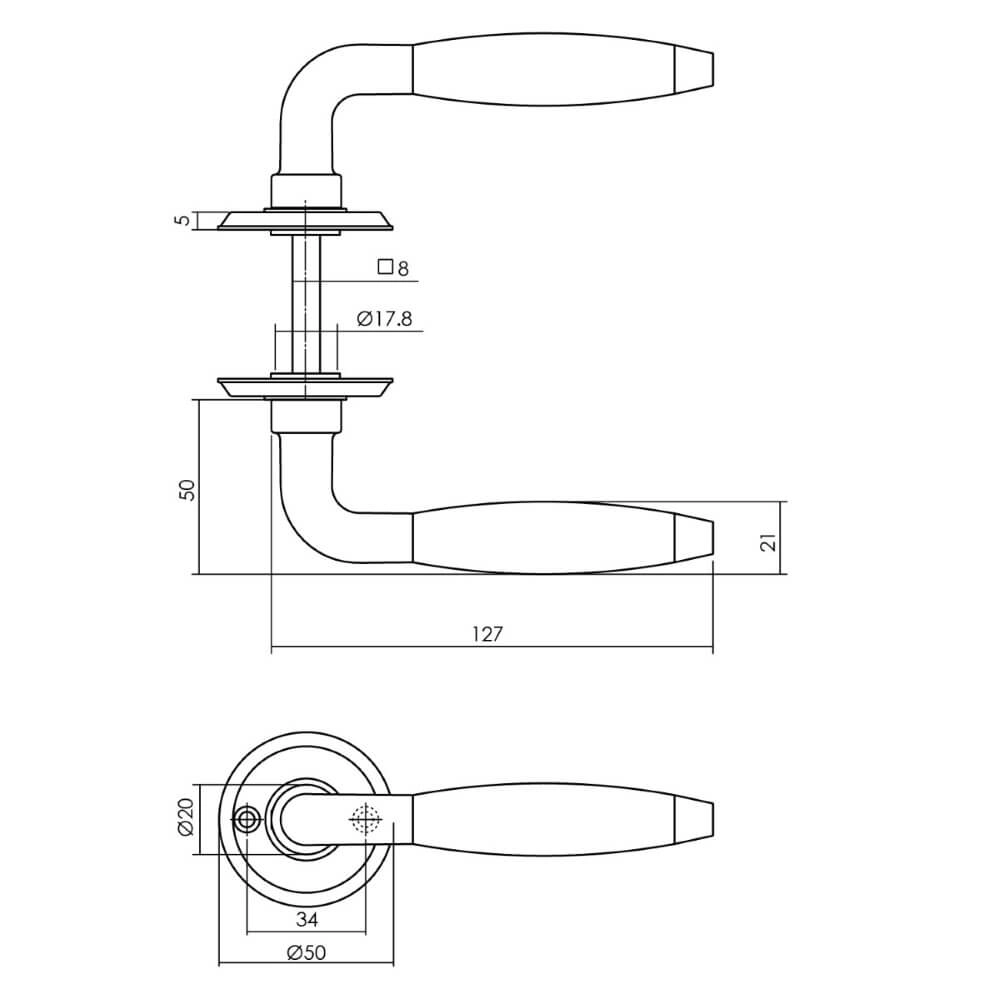 Türklinke Antonnet auf Rosette Nickel Intersteel 8714186489109