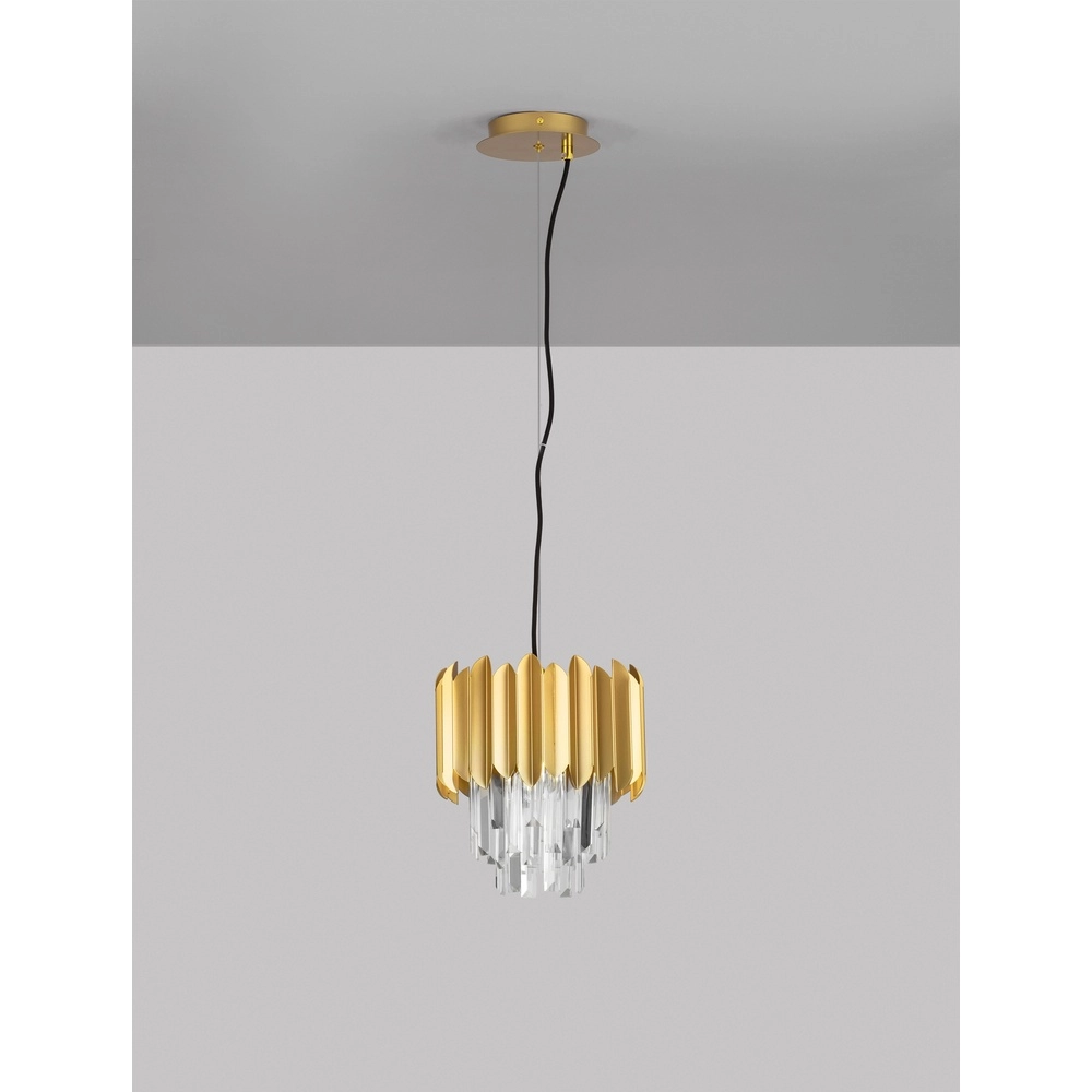 Pendelleuchte Magnolia Gold und Kristall Ø 25cm Lyora 5212017434920