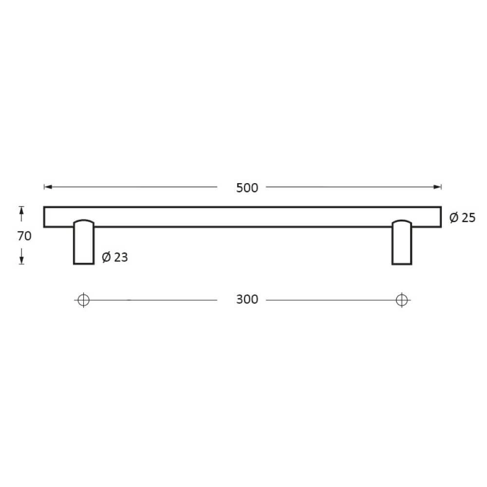 Türgriff T-Form Gripon 50cm Edelstahl Intersteel 8714186334157