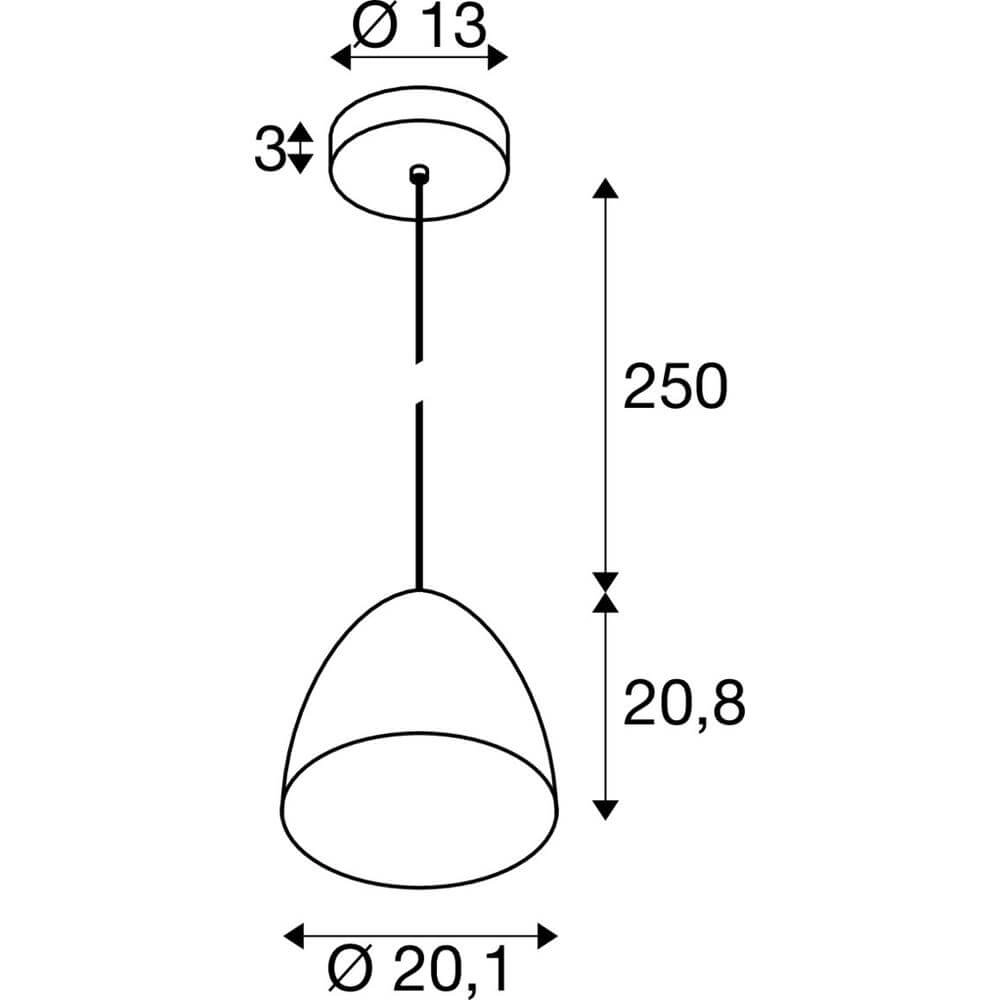 Schlanke Pendelleuchte New Para Cone 30 schwarz Ø 30cm SLV 4024163293501