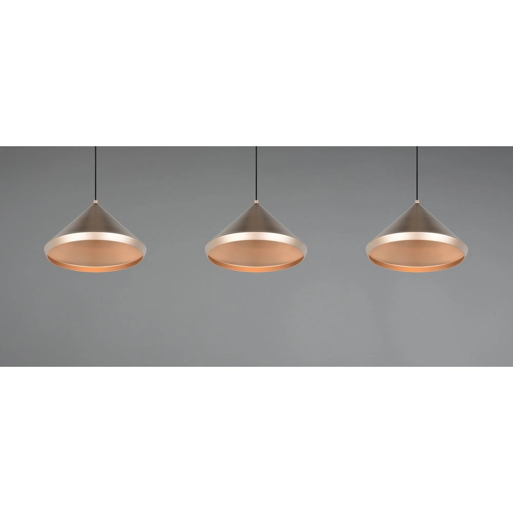 3-flammige Pendelleuchte Laguna kaffeebraun Trio 4017807671056