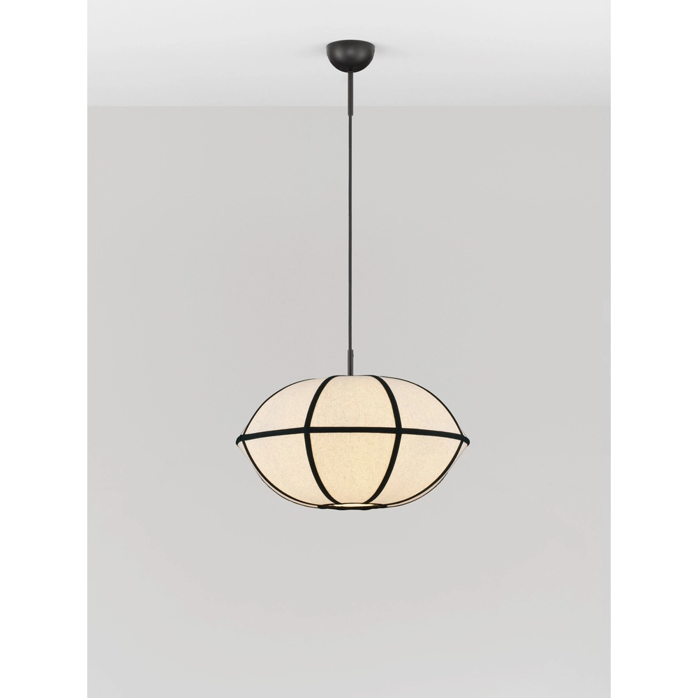 Pendellampe Brera schwarz mit weißem Ø 45 cm Lyora 5212017493569