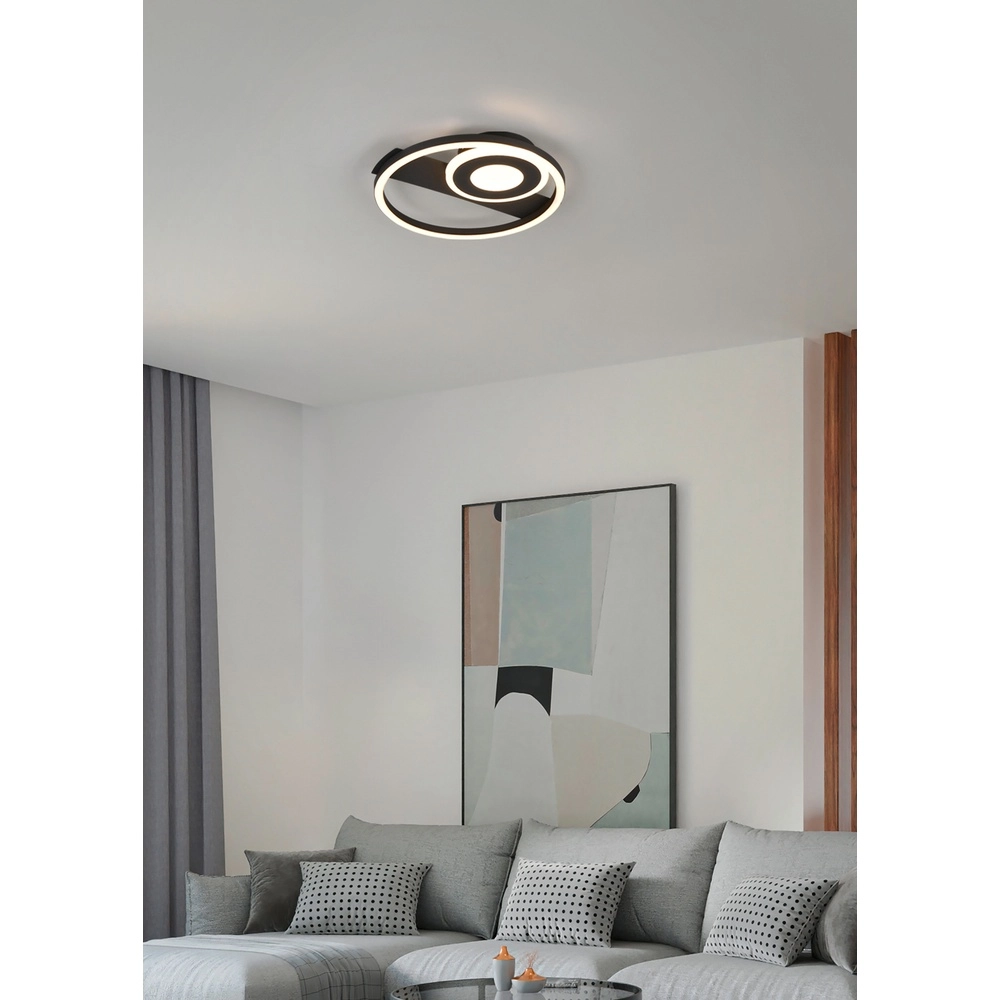 Moderne Deckenleuchte Horus schwarz Trio 4017807653397