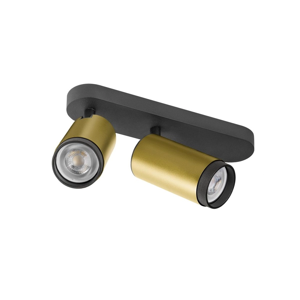 Aufputz-Spot Grip! L 2-helles Gold mit schwarzem Ring SLV 4024163304375