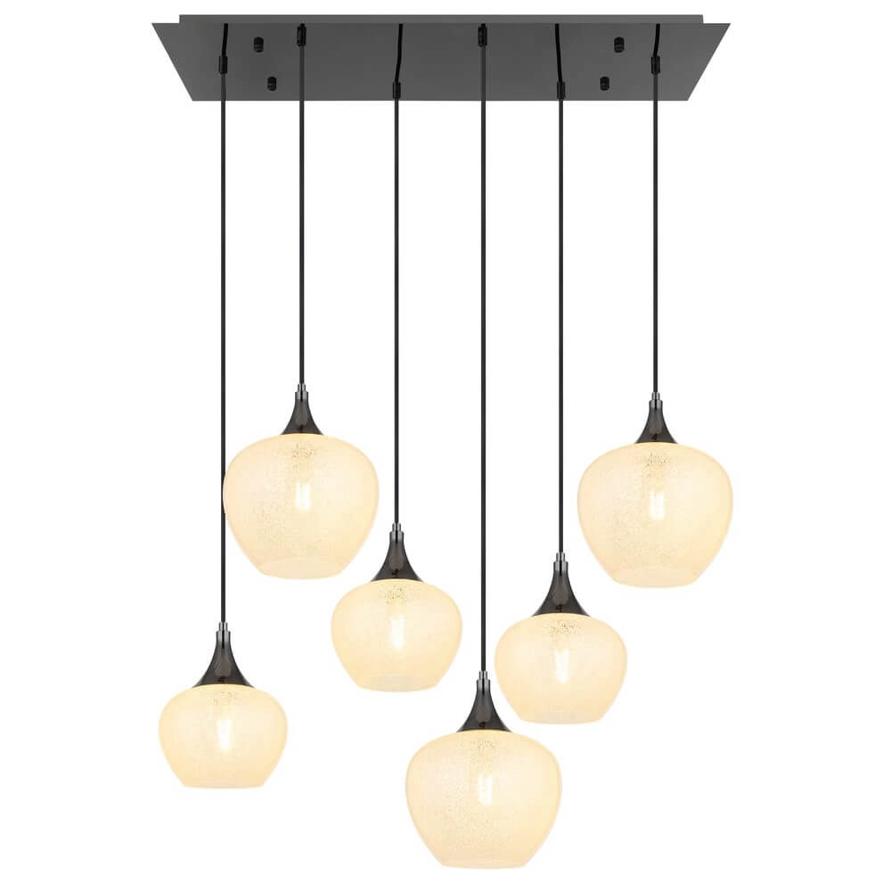 Anthrazit Pendelleuchte Maxy mit weißem Glas 6-flammig Globo 9007371453184