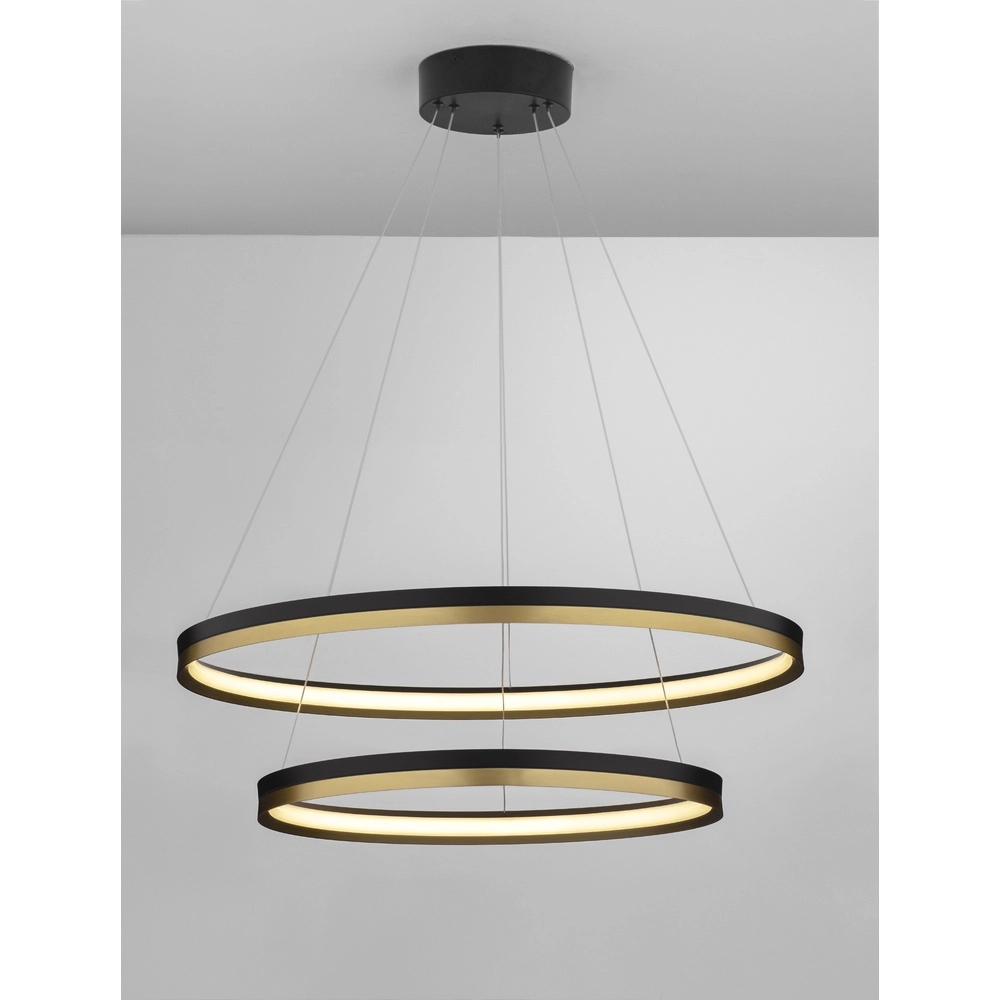 Pendelleuchte Cantria schwarz mit gold Ø 80cm Lyora 5212017439864
