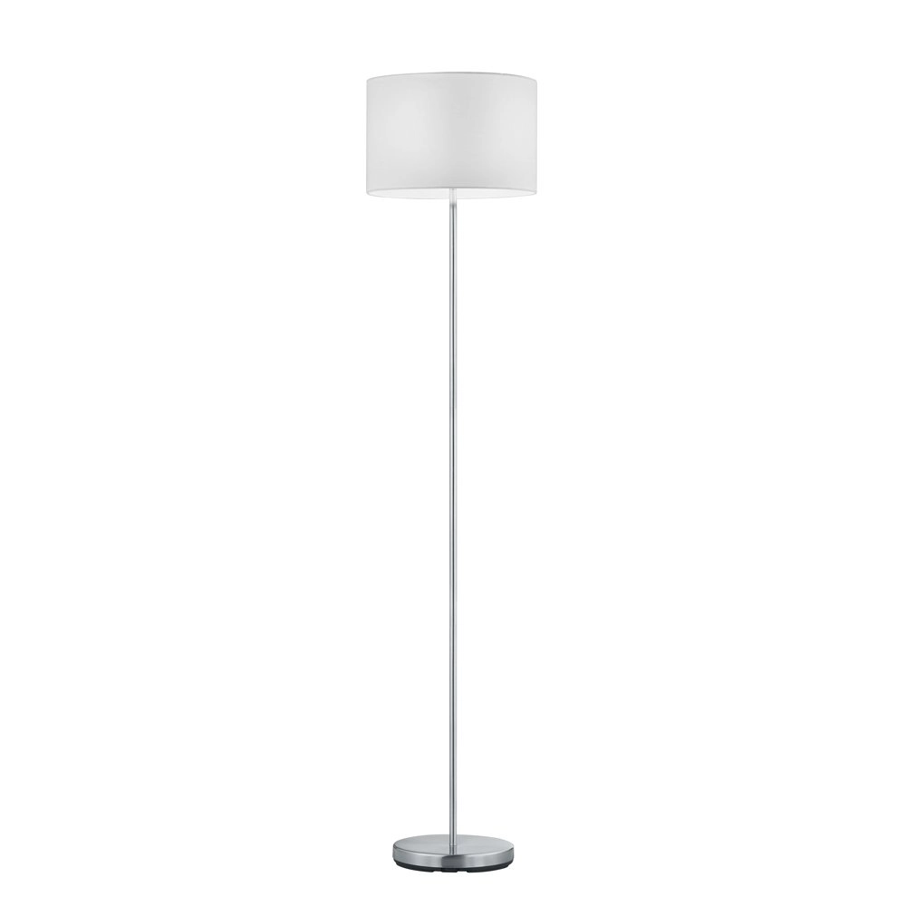 Stehlampe Series 4611 Matt chrom mit weißem Lampenschirm