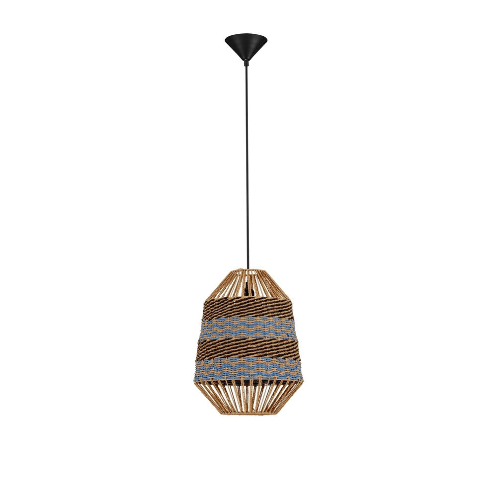 Rattan Pendelleuchte Copos Blau mit Braun Lyora 5212017477361