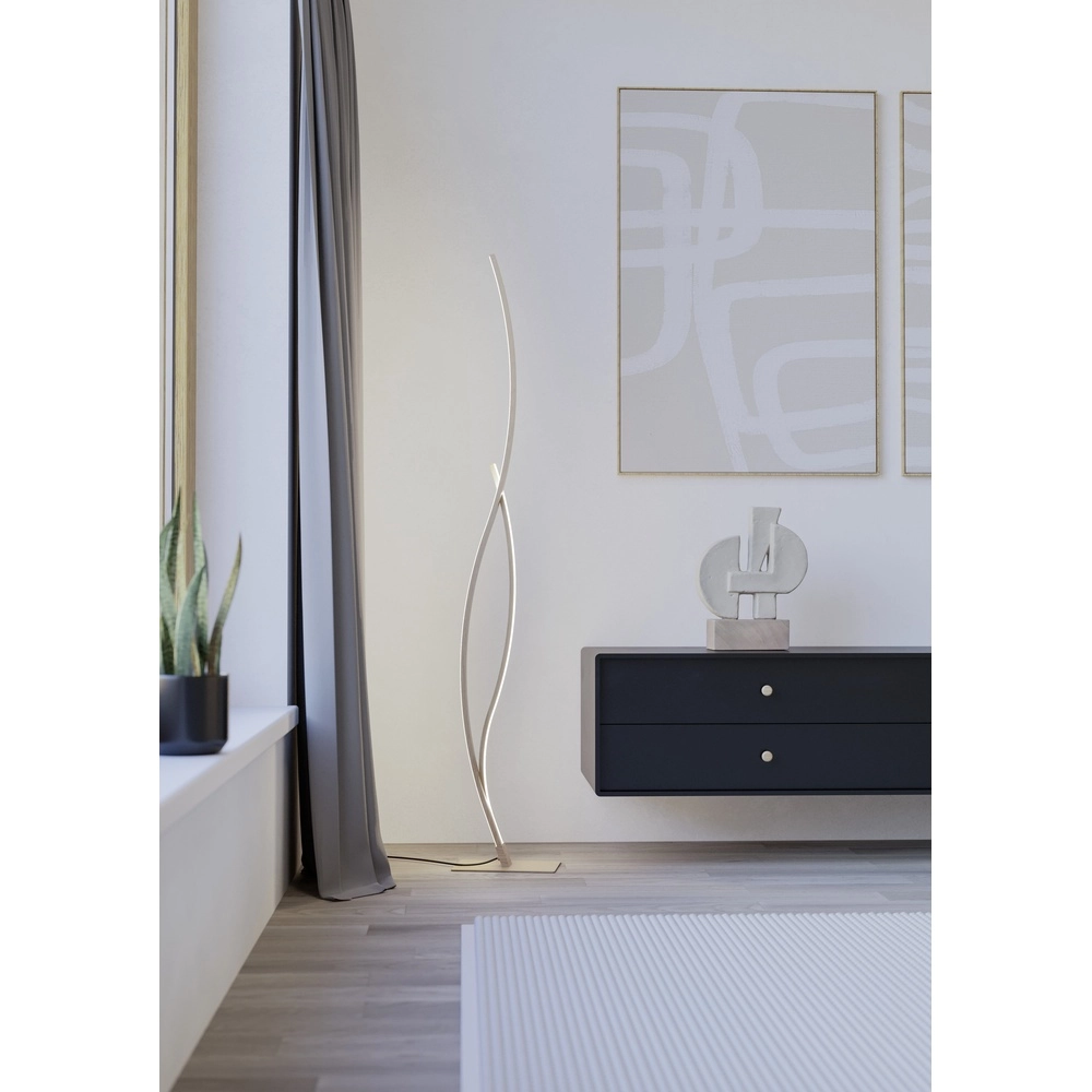 LED-Stehlampe Grisolia 129 cm – Holzoptik Eglo 9008606316229