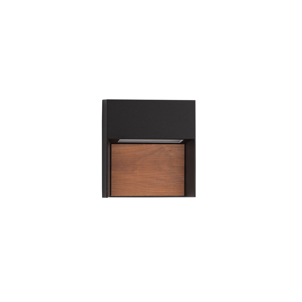 Design-Wandlampe Noray Schwarz mit Holz – 2700K Lyora 5212063504295