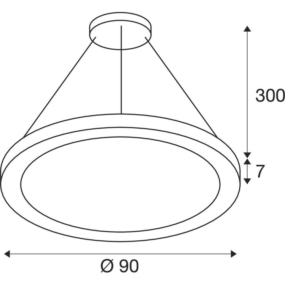 Schwarze Pendelleuchte Medo Ring 90 Ø 90cm SLV 4024163298049