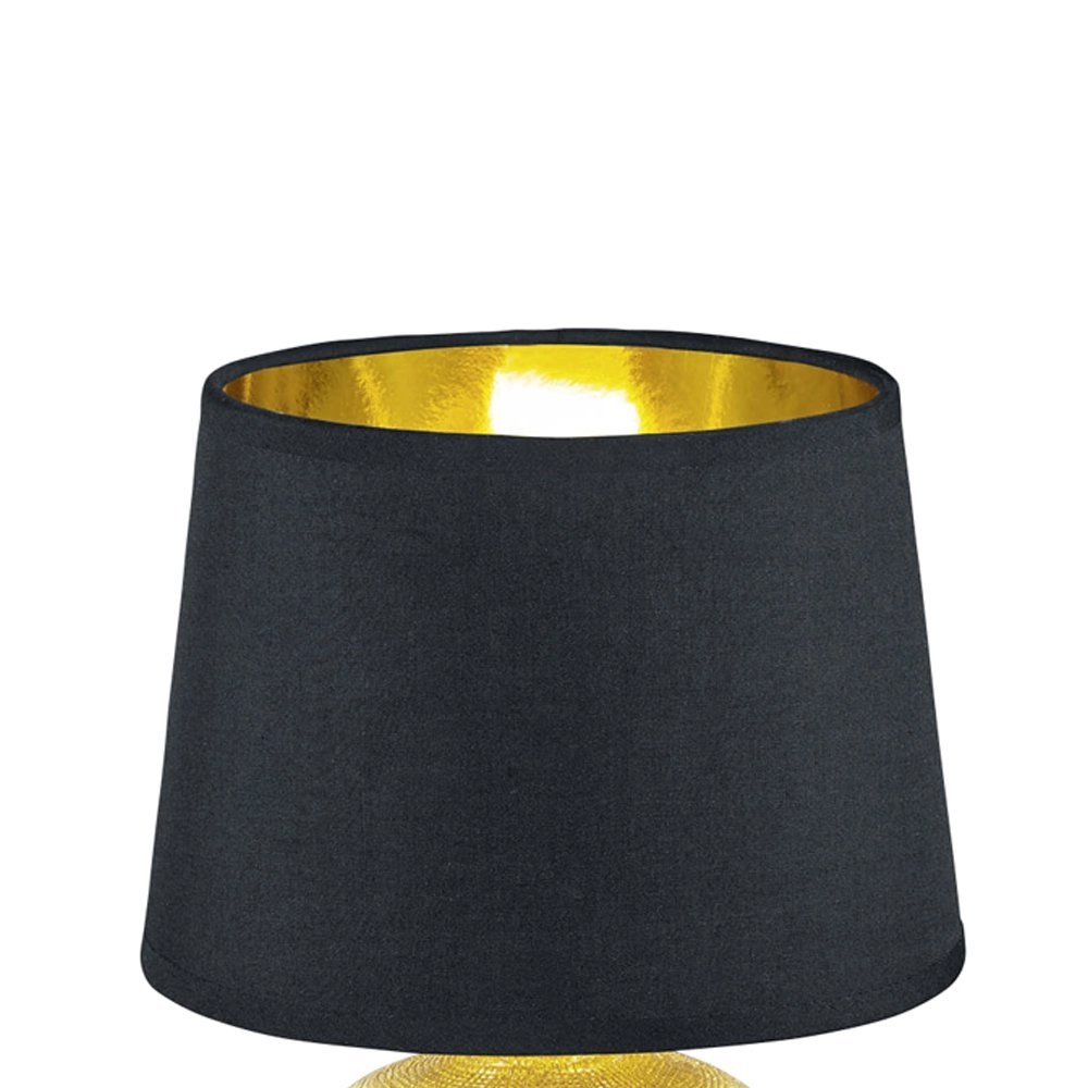 Tischlampe Luxor 26 cm Gold mit Schwarz Trio 4017807345957