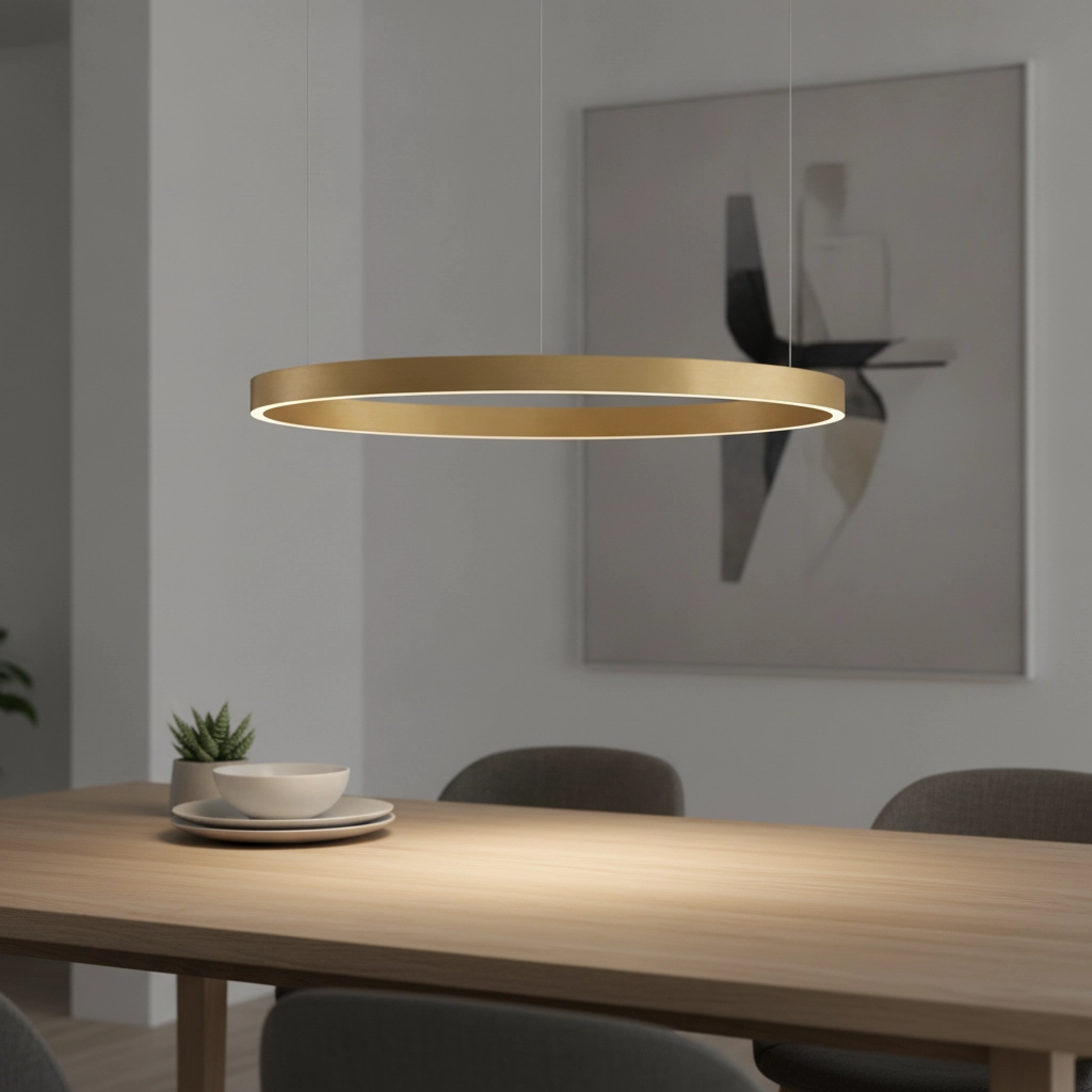 Goldene Pendelleuchte Elowen Ausführung Ø 80cm