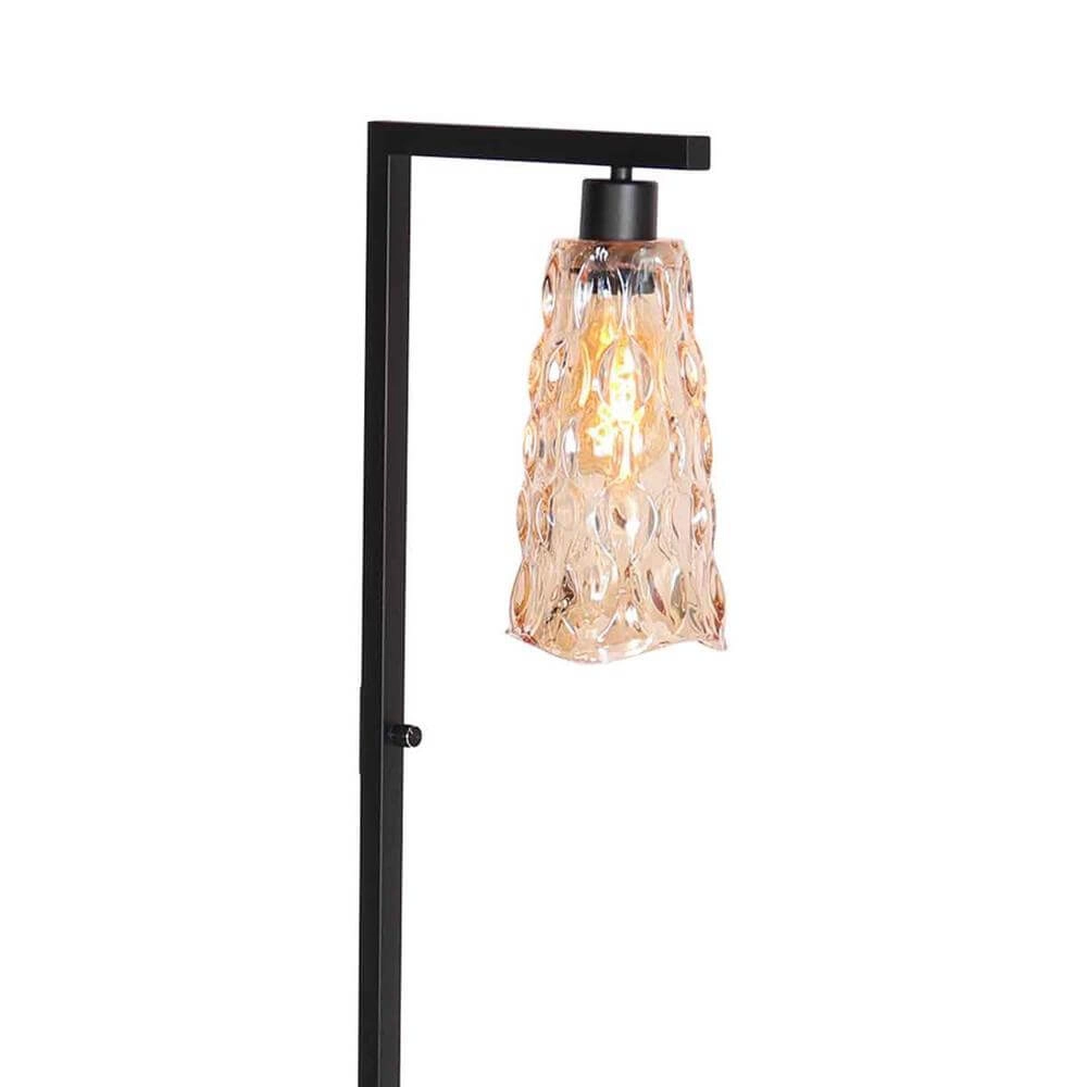 Stehlampe Vidrio schwarz mit Braunglas Steinhauer 8712746173741