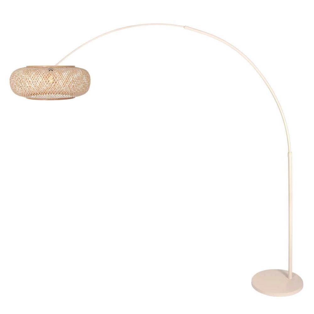 Bogenlampe Sparkled Light creme mit Bambusschirm Ø 60cm Steinhauer 8712746180008