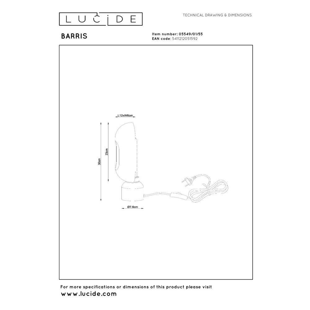 Tischlampe Barris Terrakotta Lucide 5411212051592
