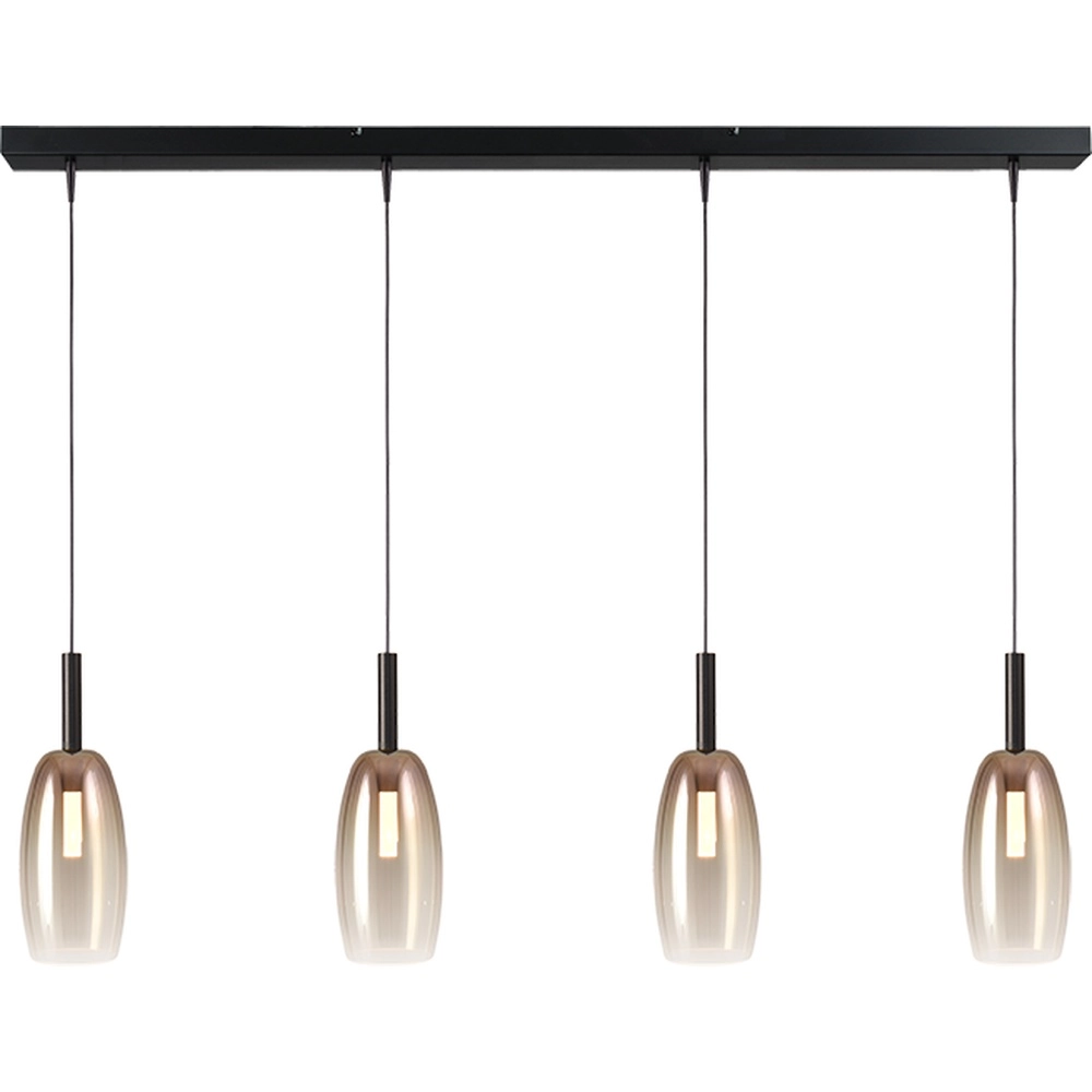 4L Pendellampe Ø11,5 cm Lido Olive mit goldverblasstem Glas