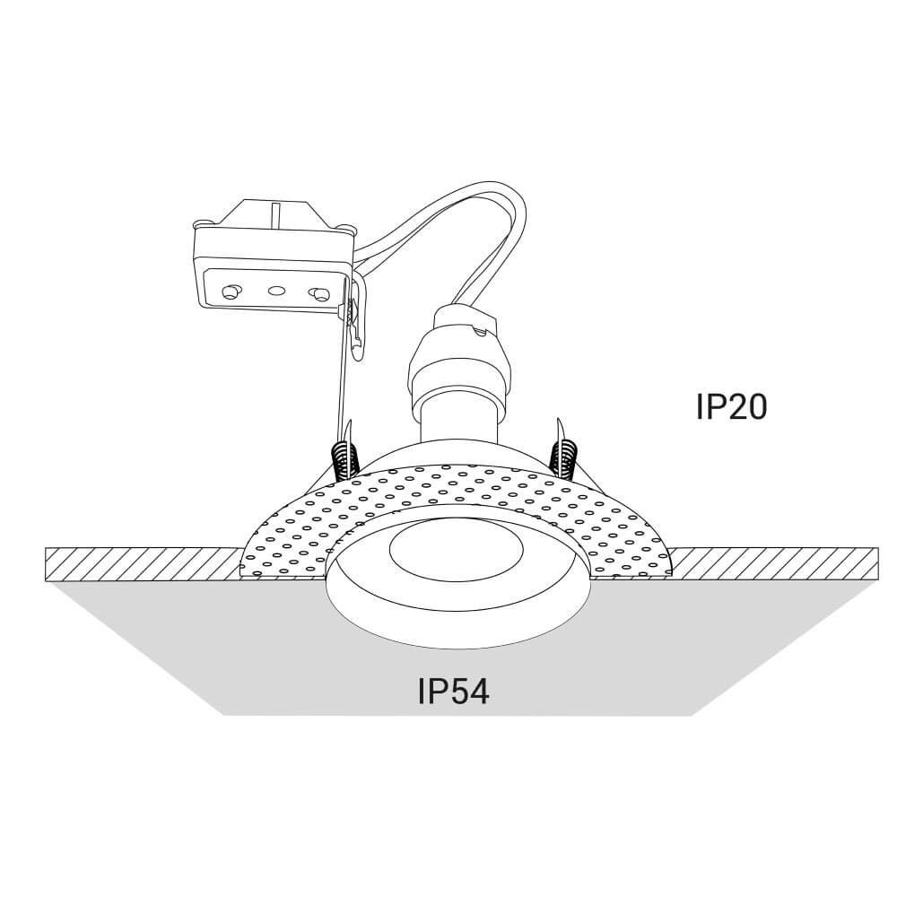 Randloser Einbaustrahler Echo schwarz IP54 Lyora 5903139837293